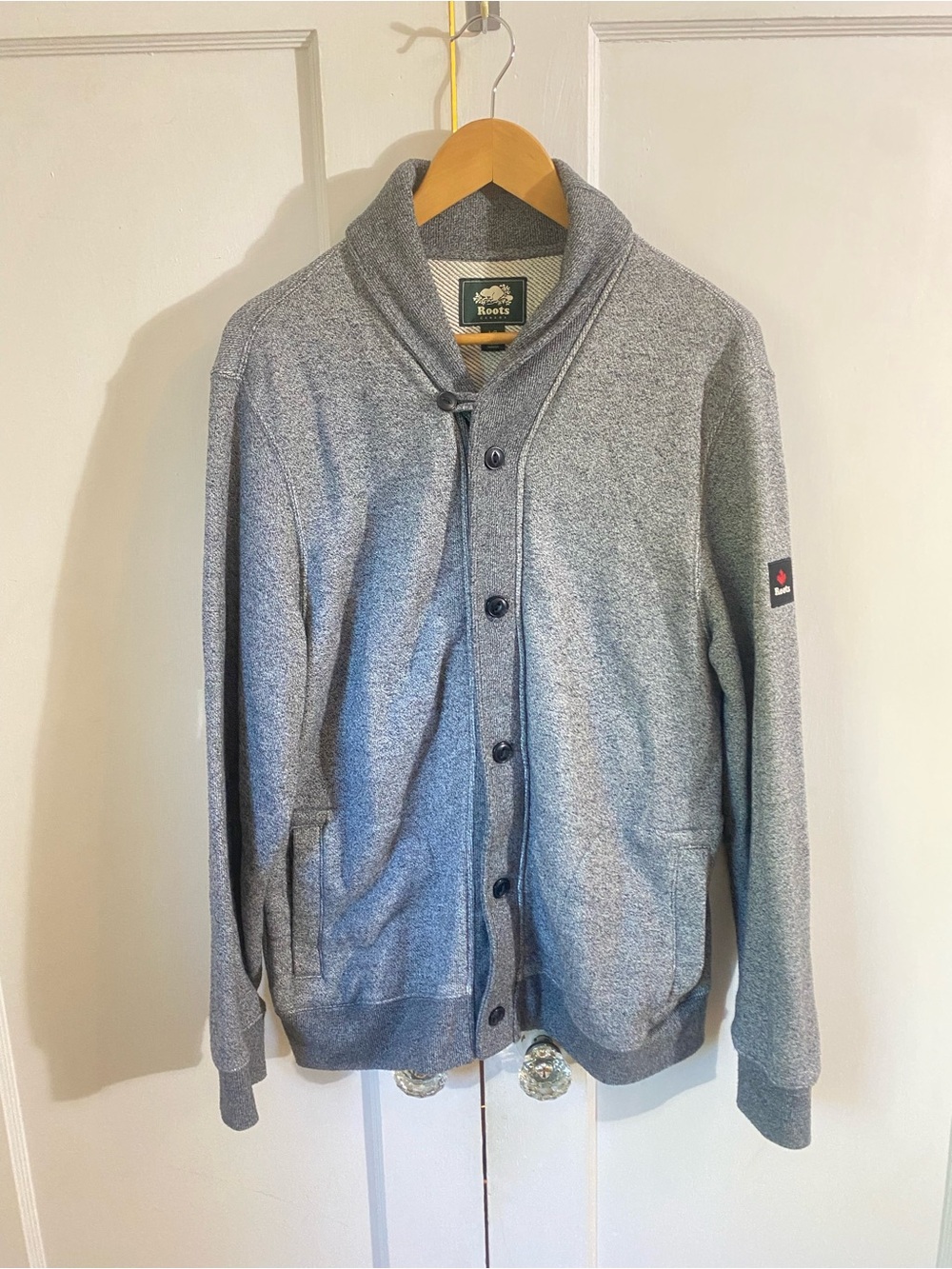 Roots Men’s Gray Shawl Collar Button Cardigan